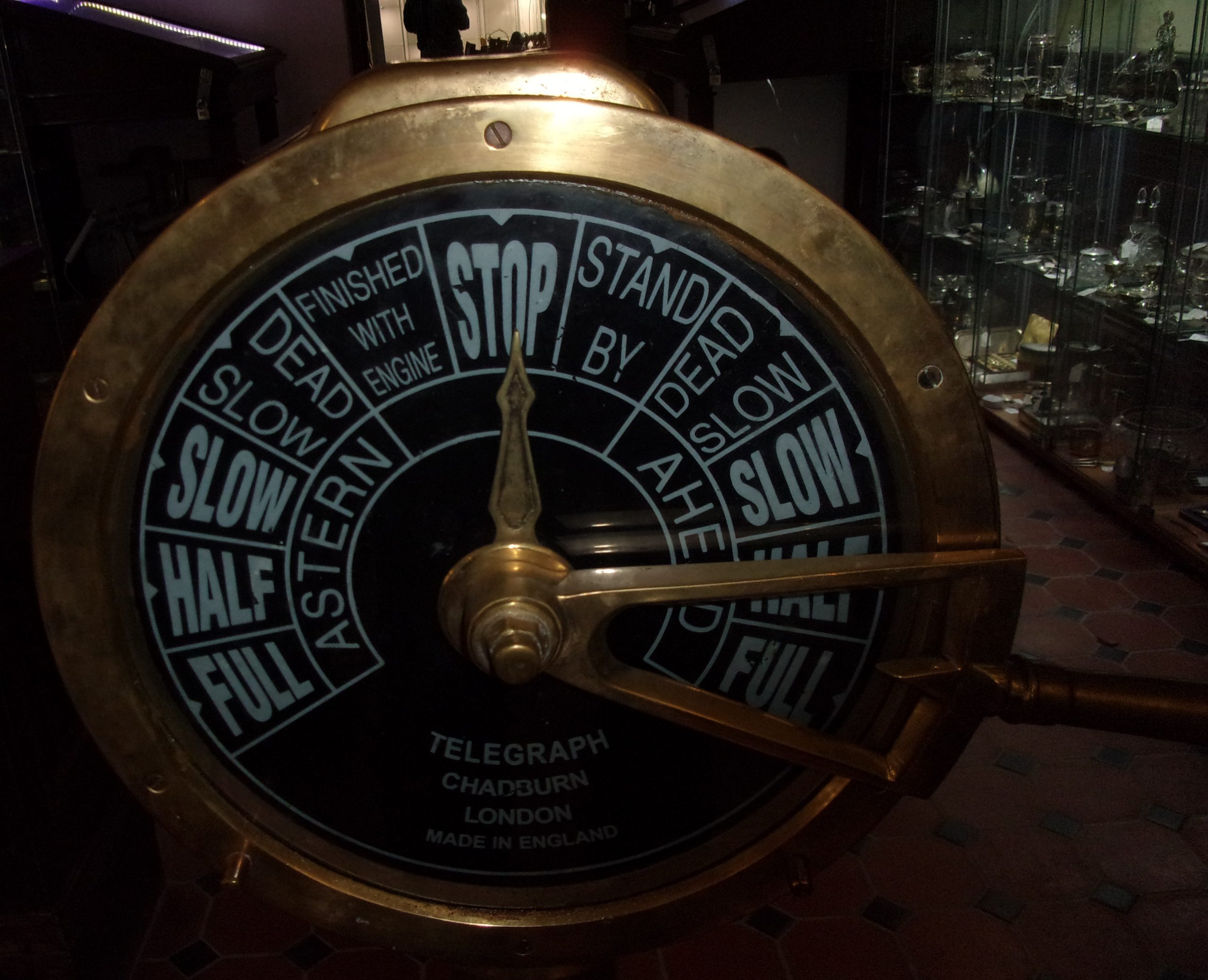 Full Size Original Chadburn Single Pull Brass Ships Telegraph - Image 4