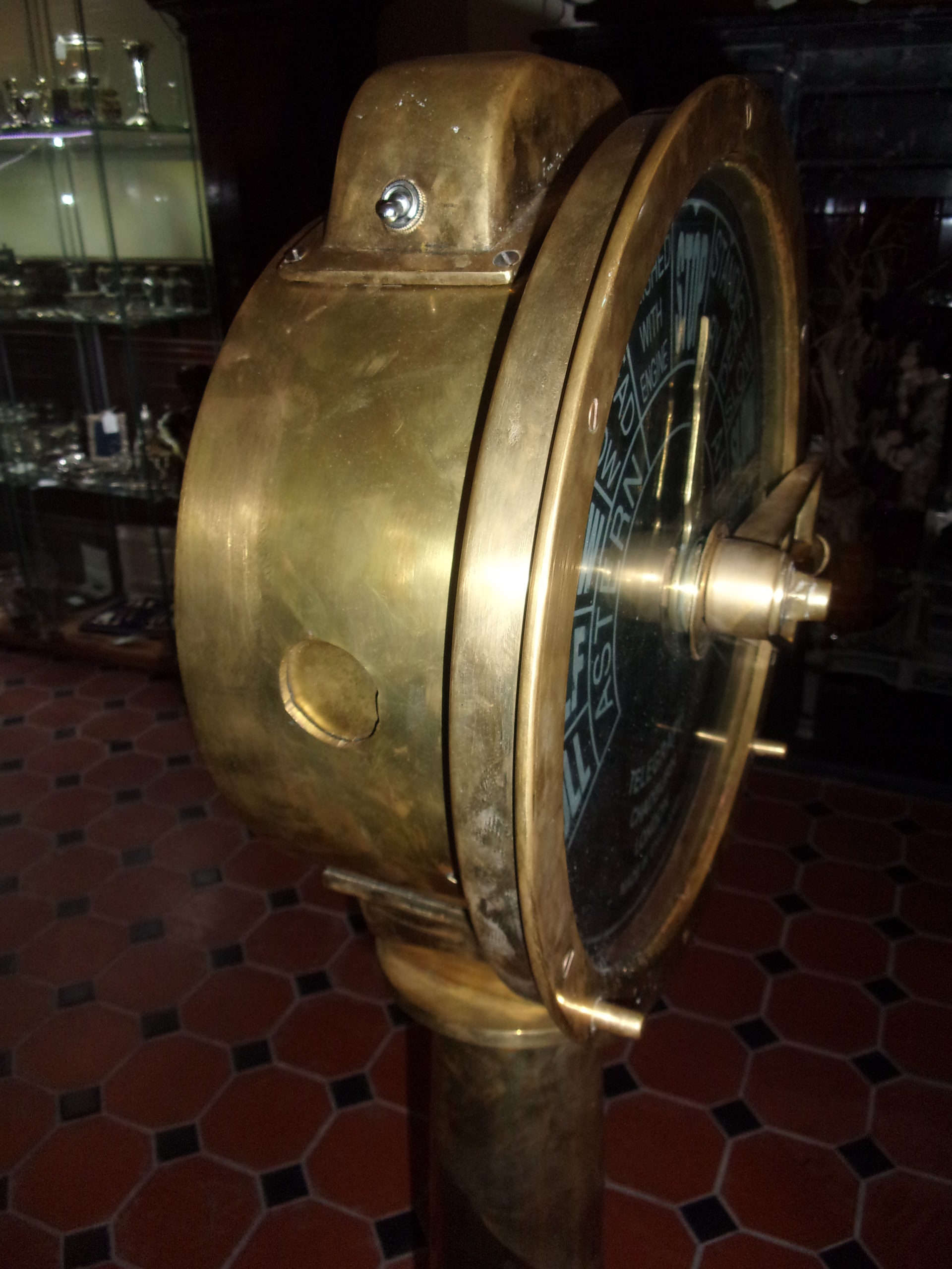 Full Size Original Chadburn Single Pull Brass Ships Telegraph - Image 9