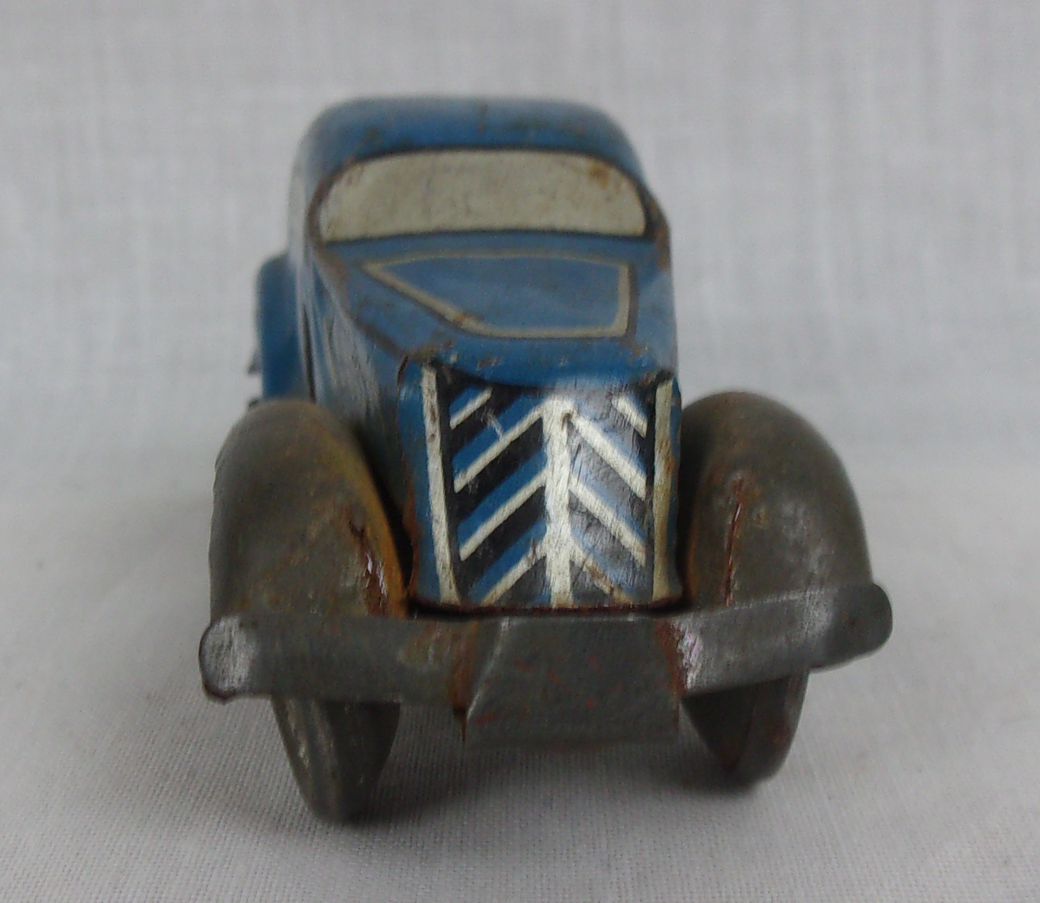 1930's Blue Tinplate Clockwork Saloon Car - Image 5