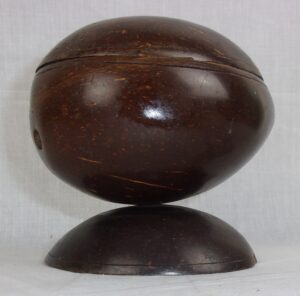 19th Century Coconut Shell String Box