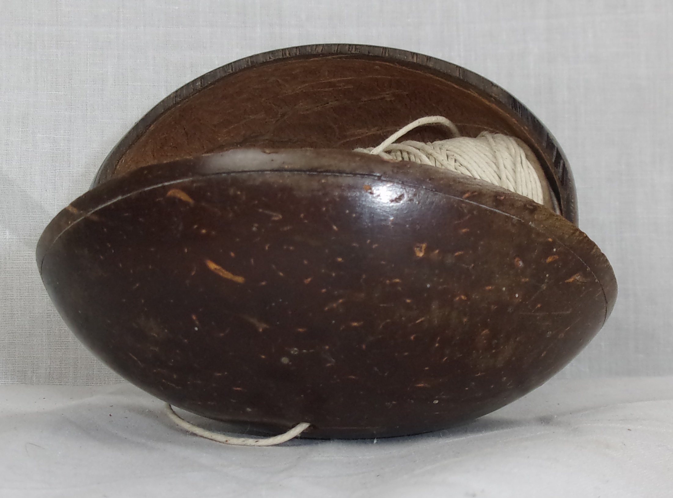 19th Century Coconut Shell String Box - Image 2