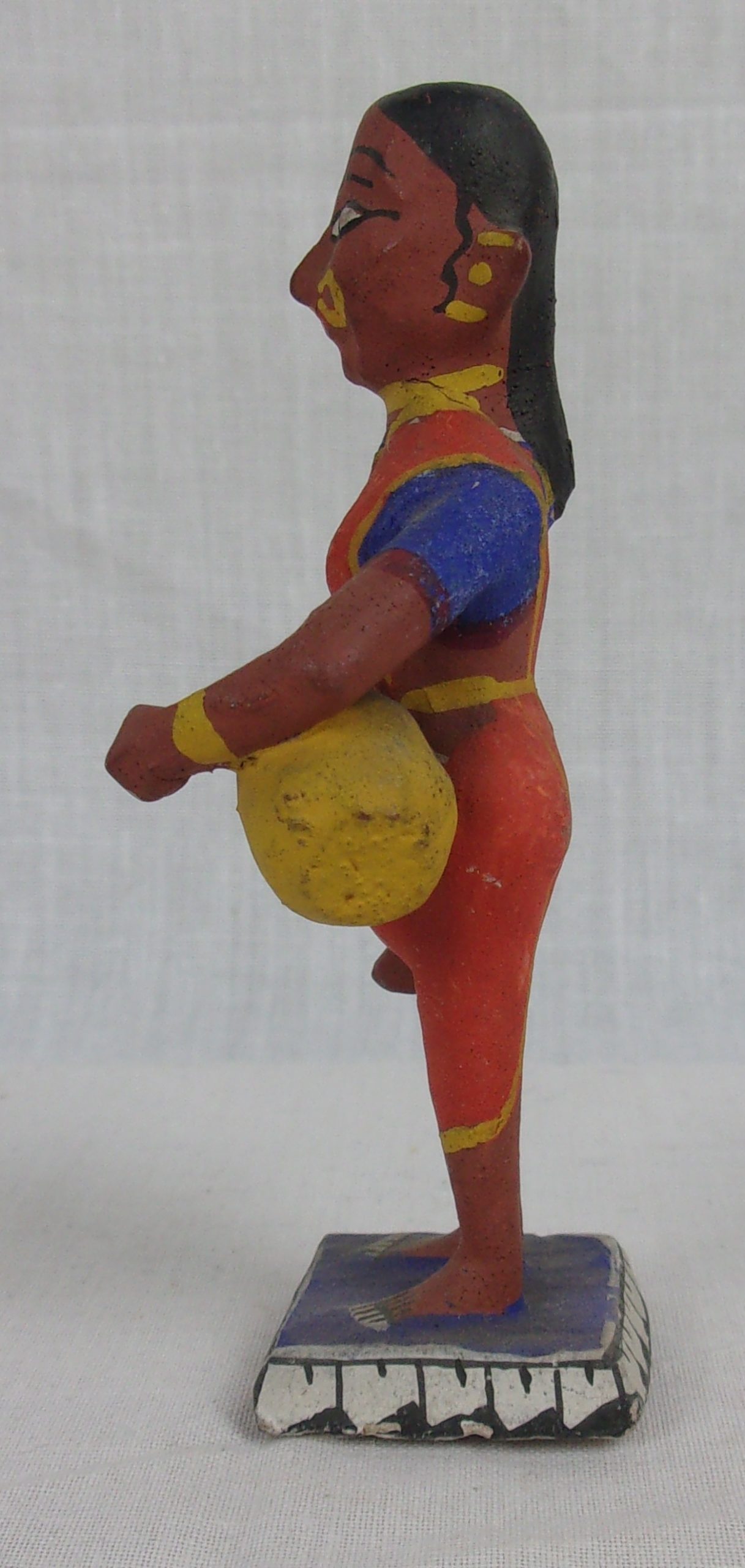 19th Century Indian Polychrome Woman With Pitcher - Image 3