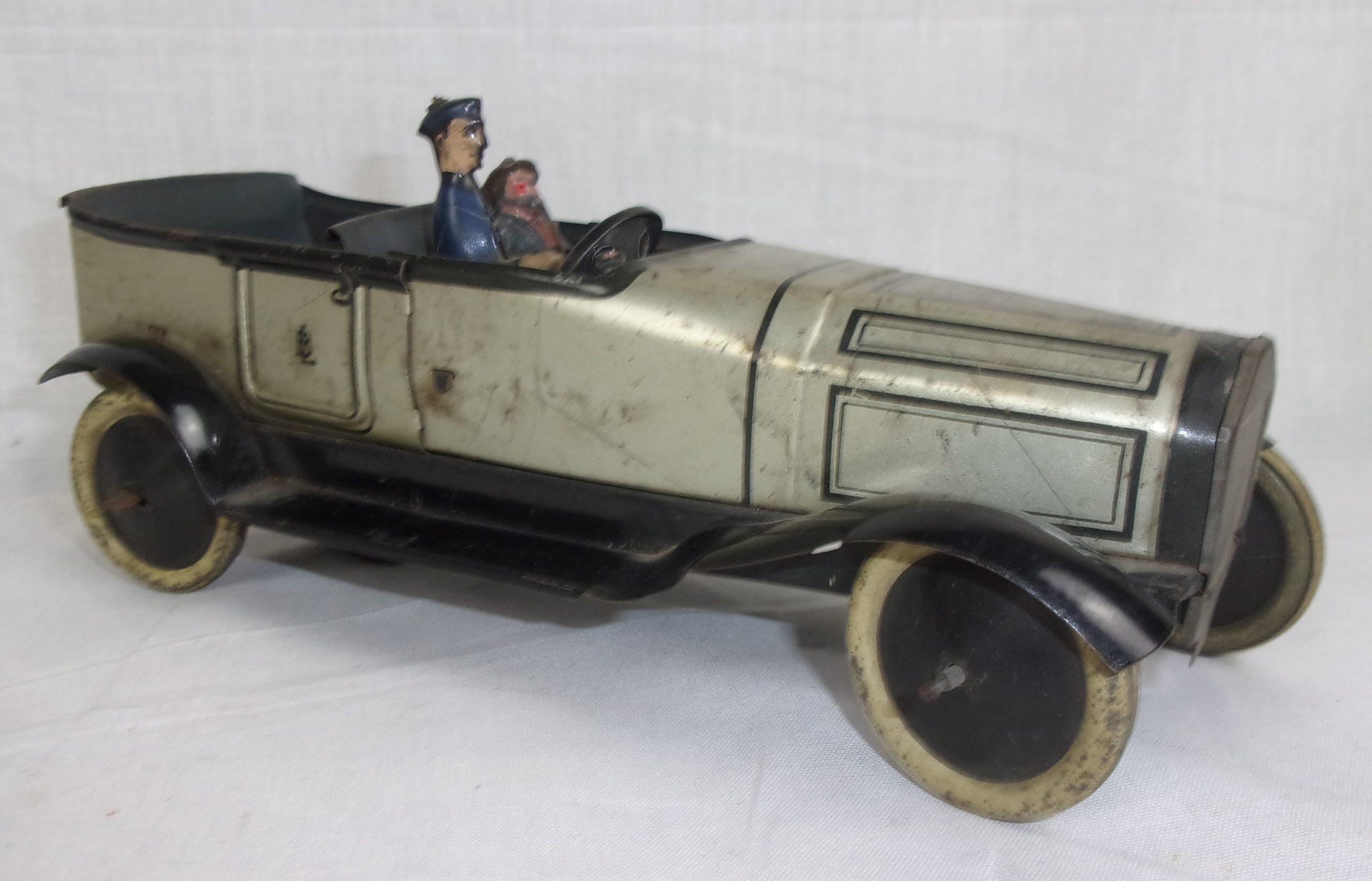 Circa 1915 Burnett Tinplate Toy Touring Car, Chauffeur & Passenger - Image 3