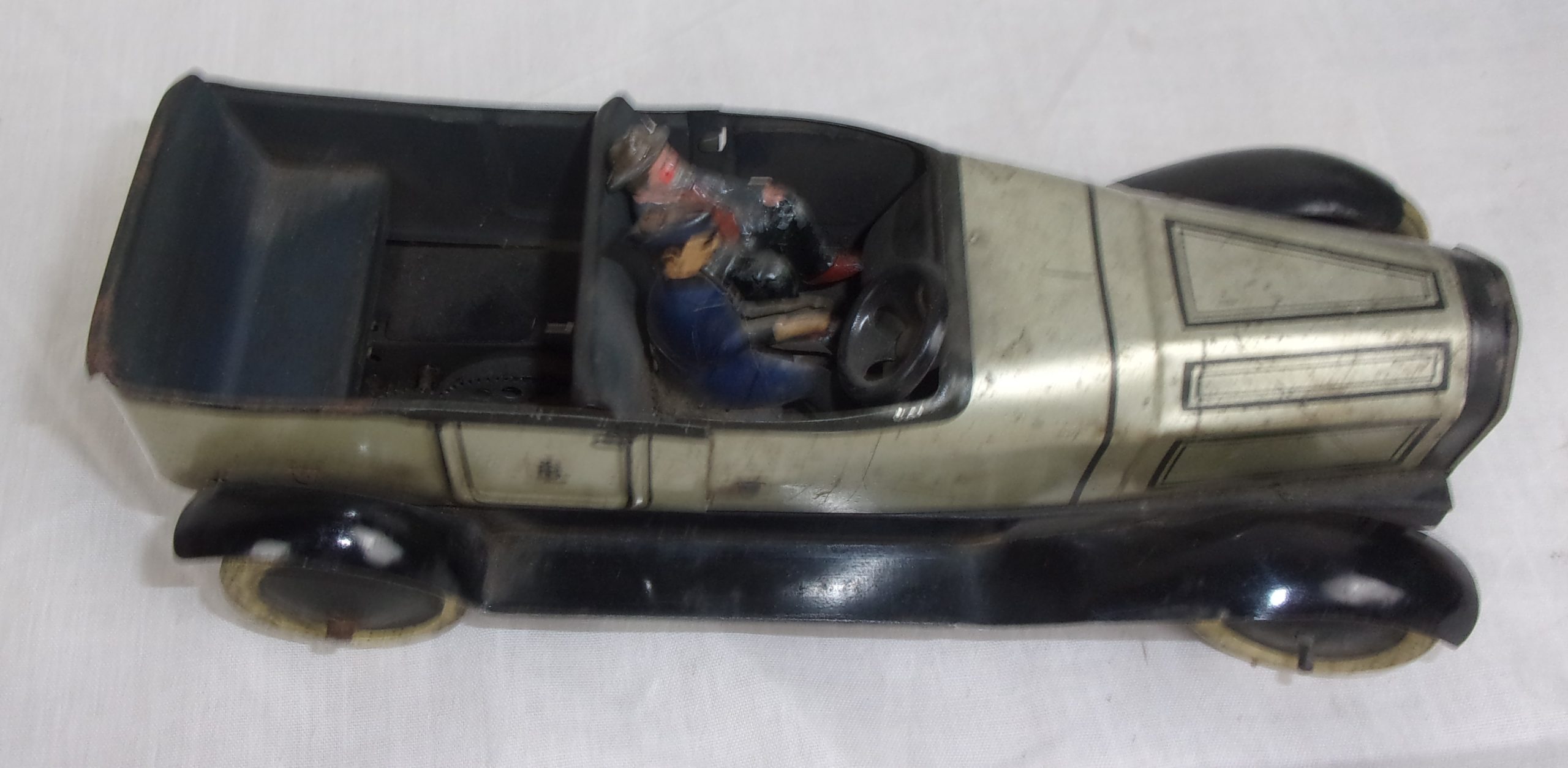 Circa 1915 Burnett Tinplate Toy Touring Car, Chauffeur & Passenger - Image 7