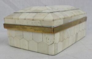 Vintage Gilt Brass And Shell Lidded Box