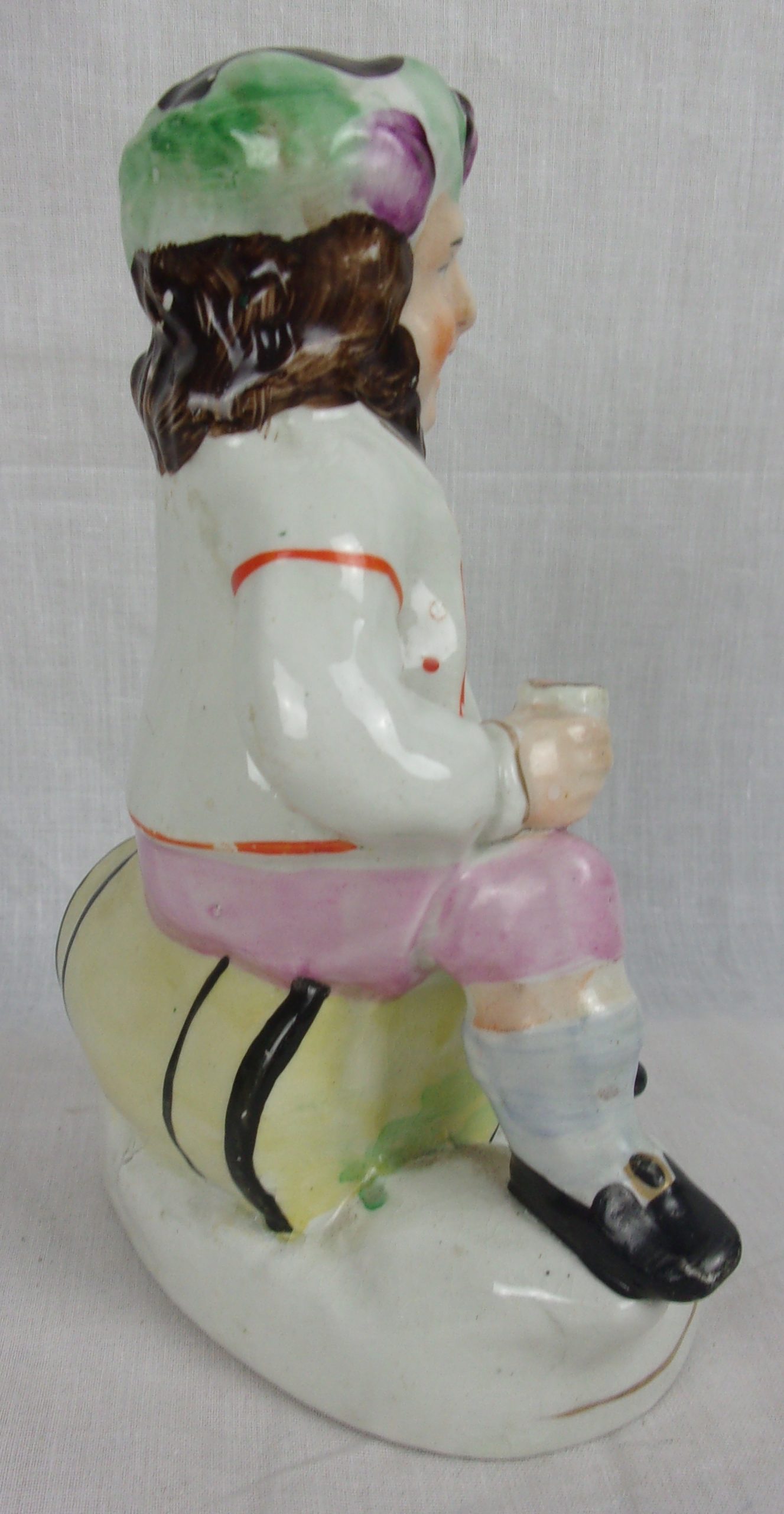 Mid 19th Century Staffordshire Figurine Of A Seated Gentleman Imbibing - Image 6