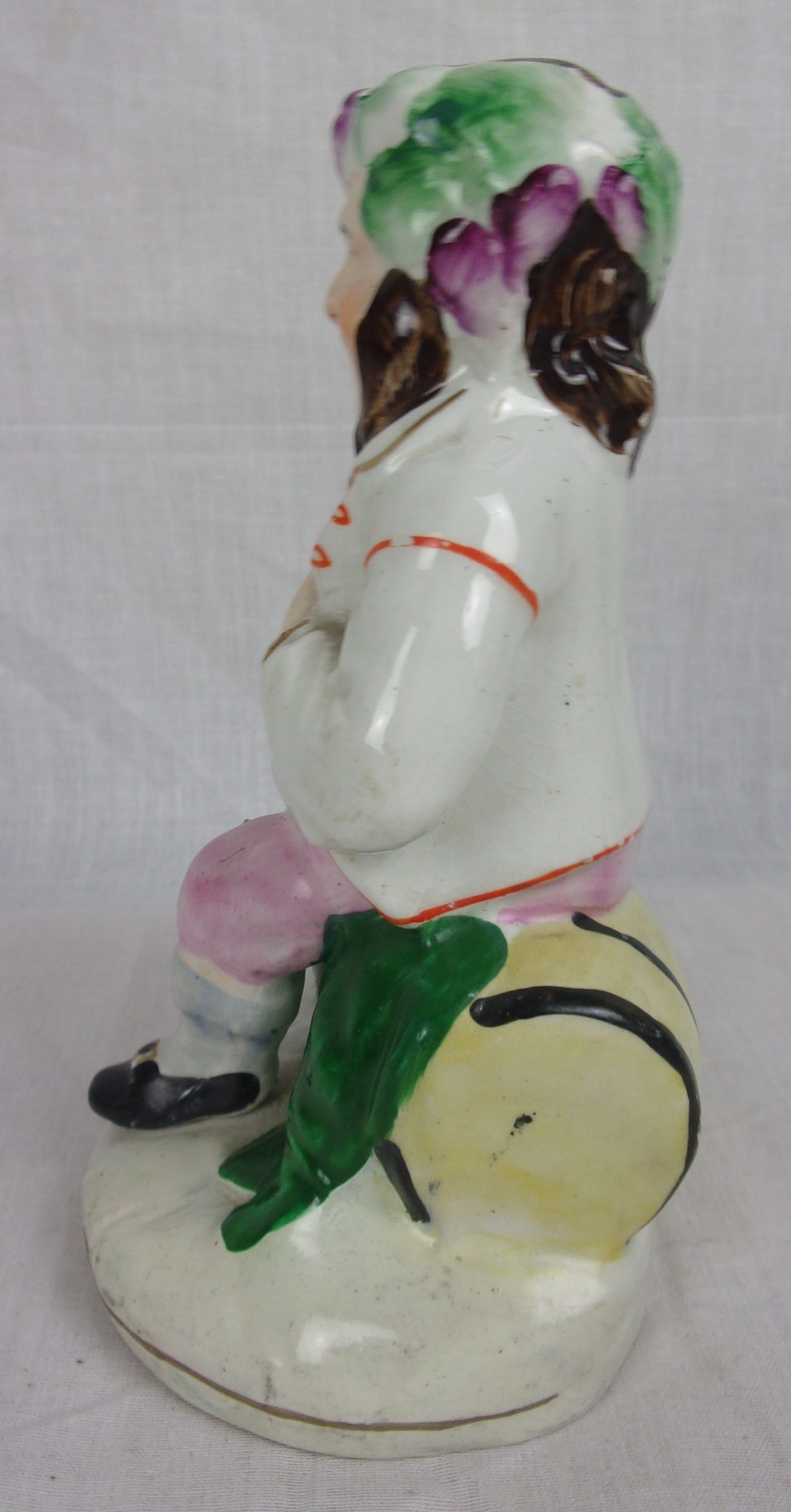 Mid 19th Century Staffordshire Figurine Of A Seated Gentleman Imbibing - Image 4
