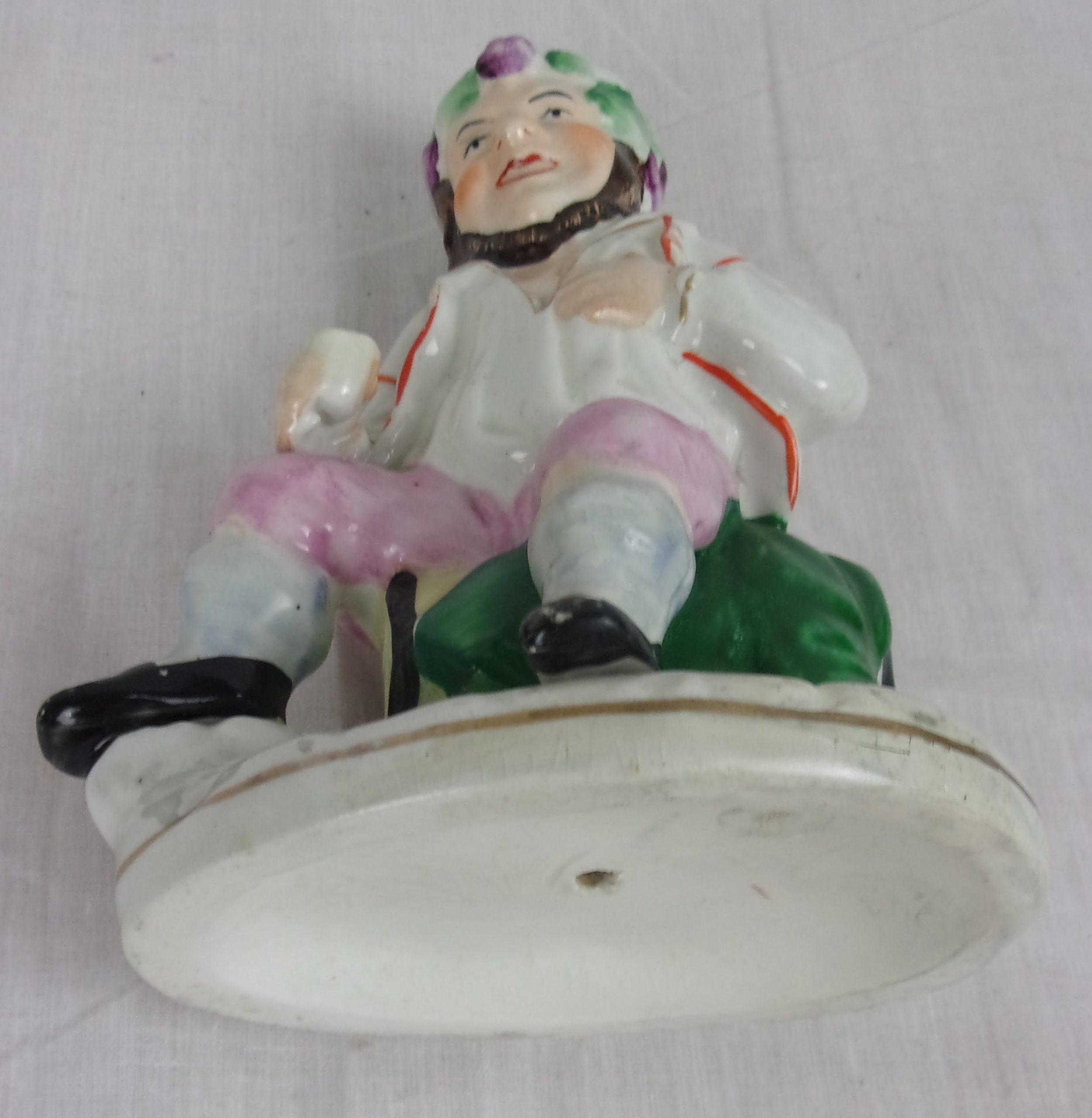 Mid 19th Century Staffordshire Figurine Of A Seated Gentleman Imbibing - Image 2