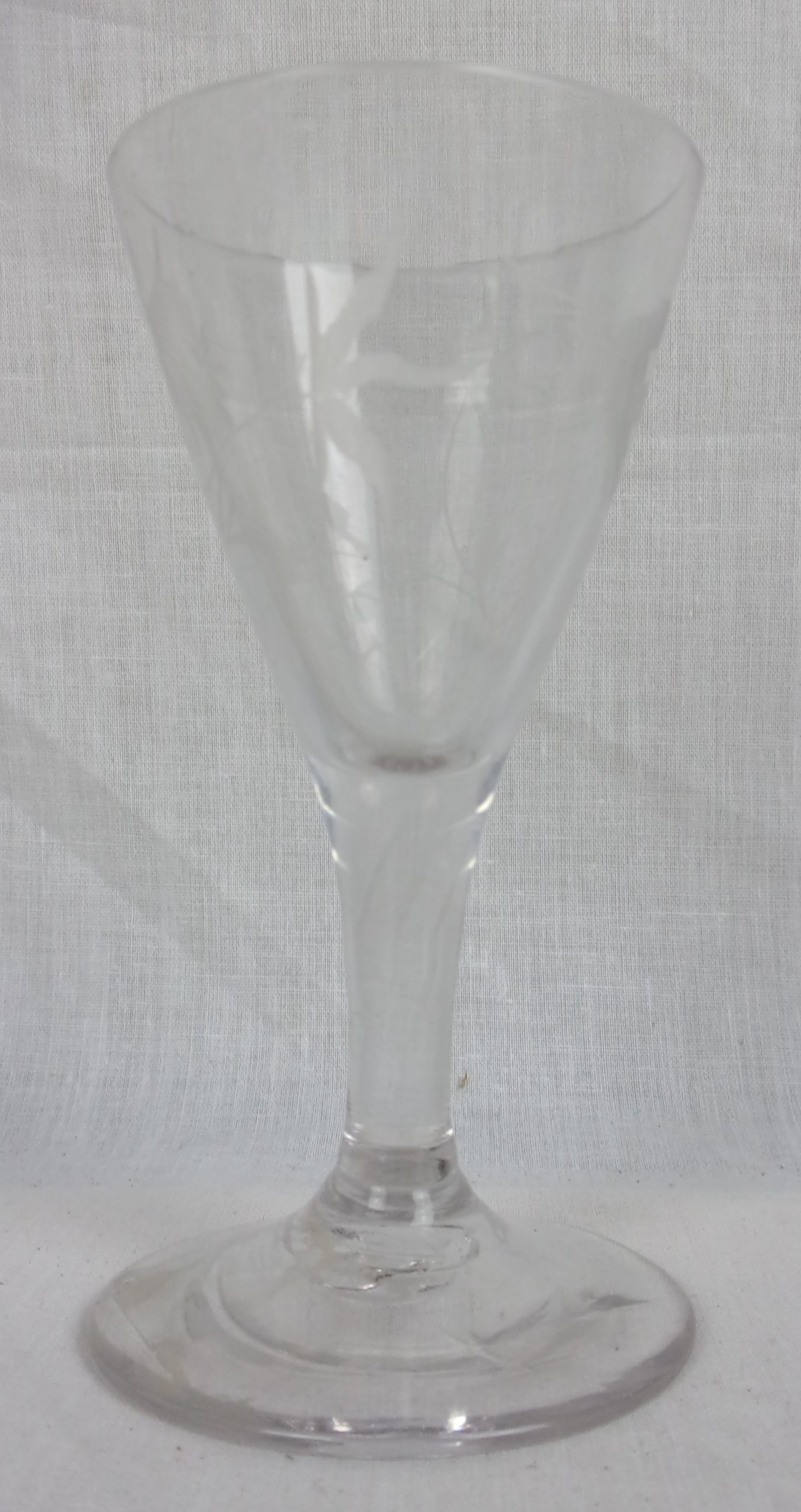 Georgian Circa 1815 Etched Flying Crane Cordial Glass