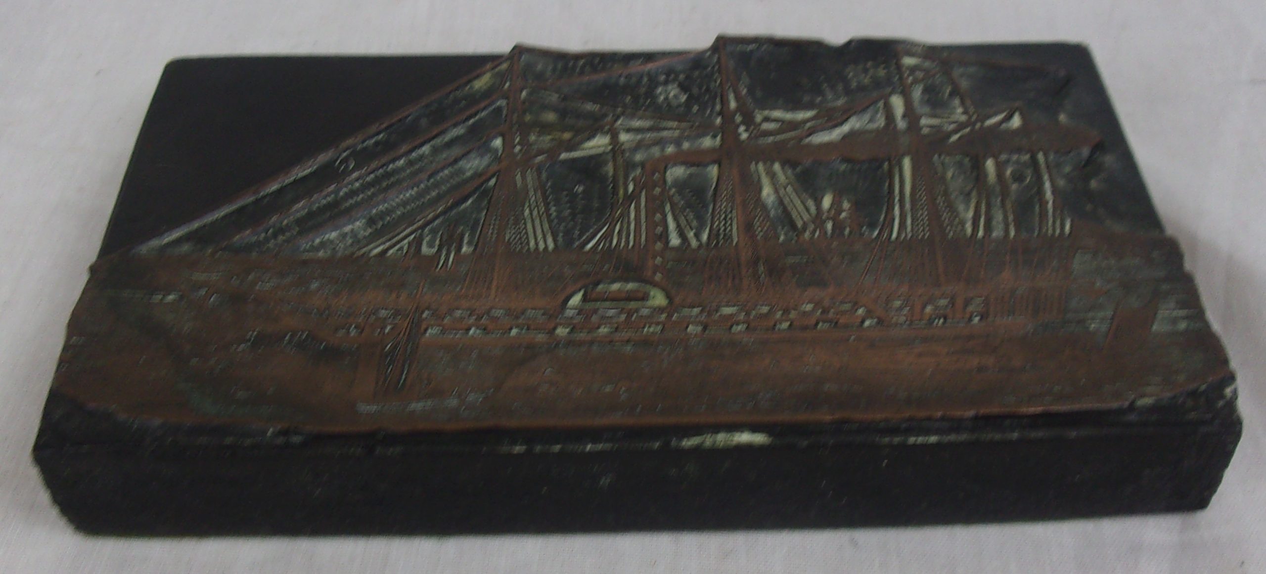 Victorian Printers Block Of A Three Masted Man Of War - Image 2