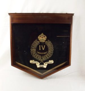 4th Queens Own Hussars Regimental Banner In Presentation Case