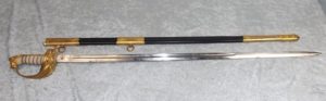 Named 1827 Pattern Royal Navy Officer's Dress Sword and Scabbard By Gieves