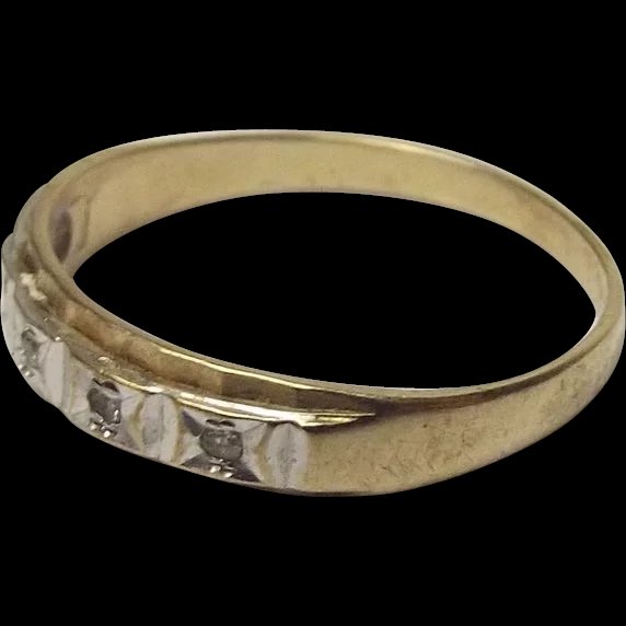 9ct Gold 5 Stone Diamond Ring UK Size O US 7¼