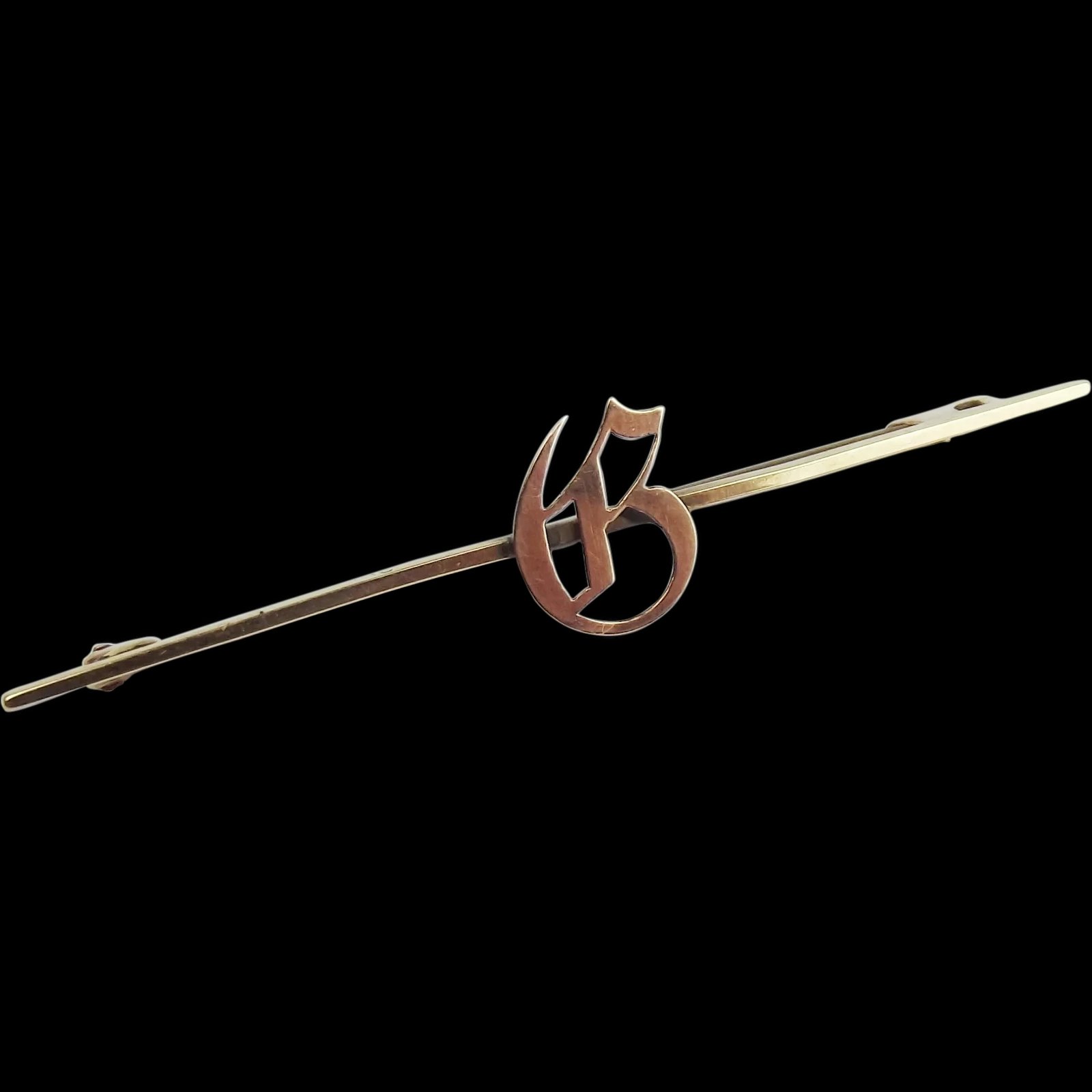 9ct Gold Bar Brooch/Tie Pin