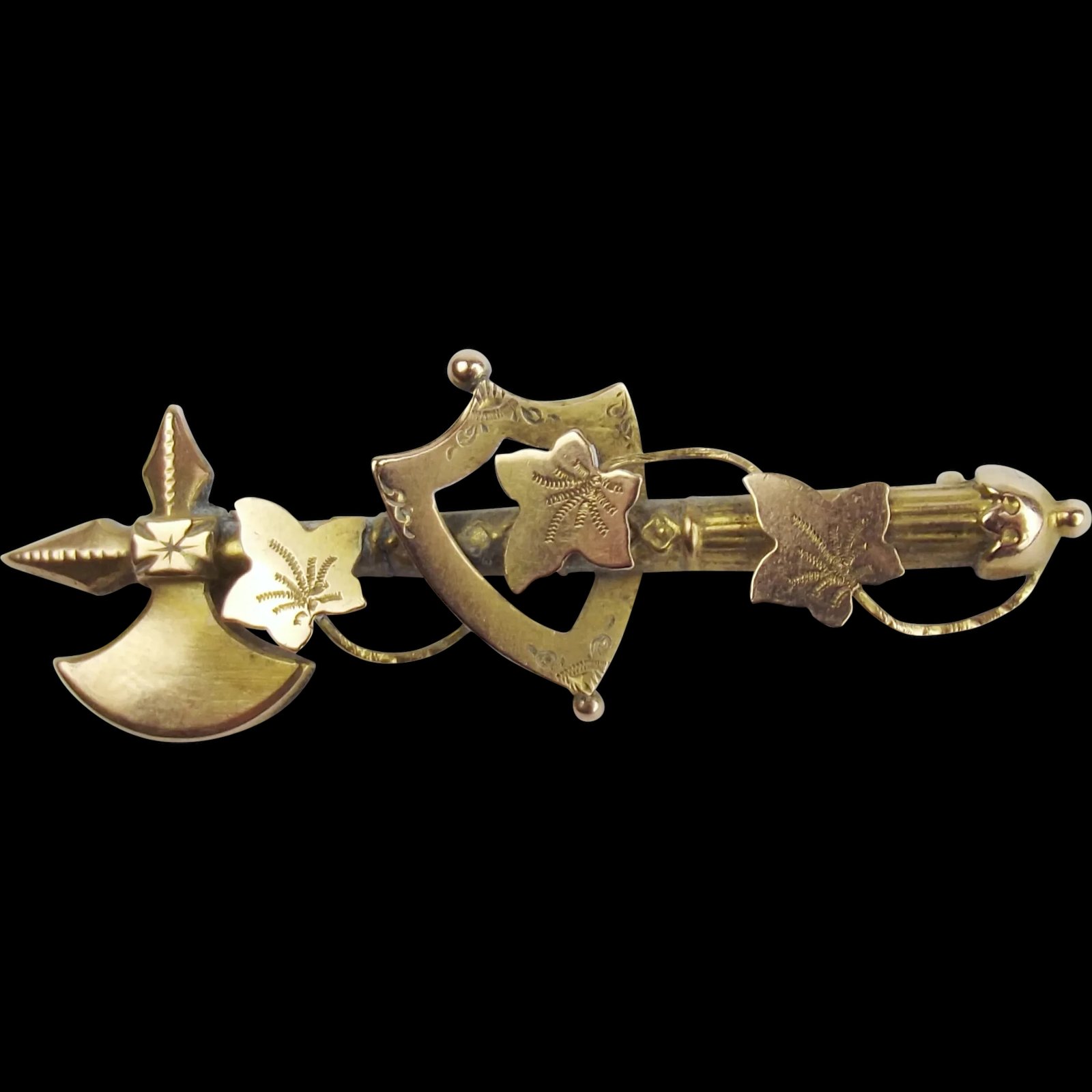 9ct Gold Bar Brooch