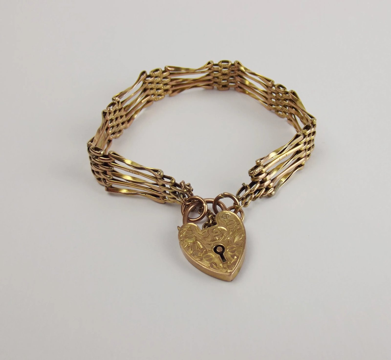 9ct Gold Five Bar Gate Bracelet