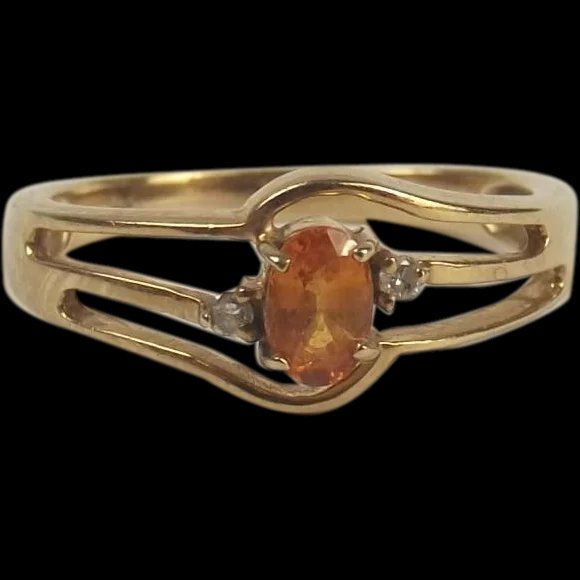9ct Gold Sapphire & Diamond Ring UK Size N+ US 6 ¾