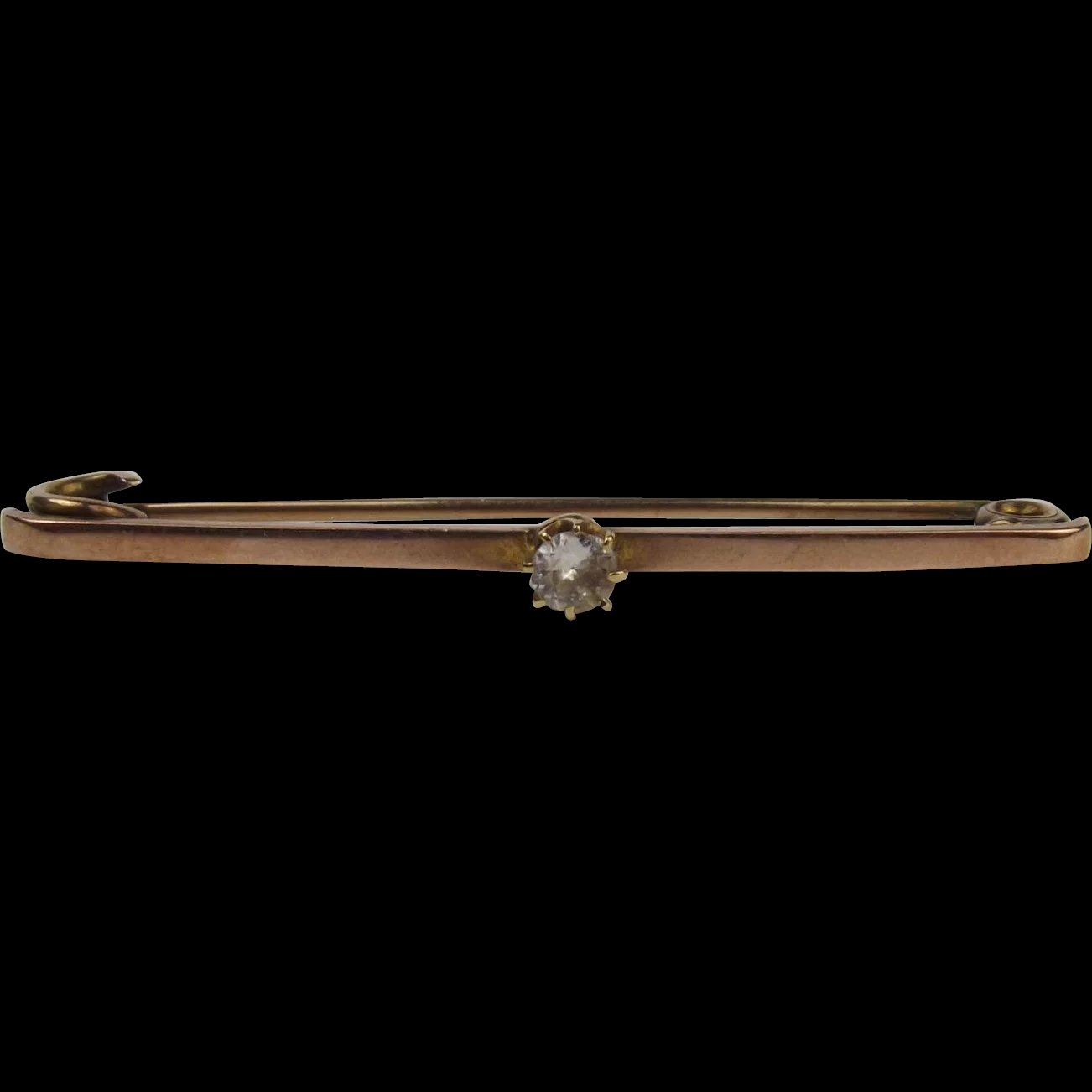 9ct Rose Gold Diamond Bar Brooch