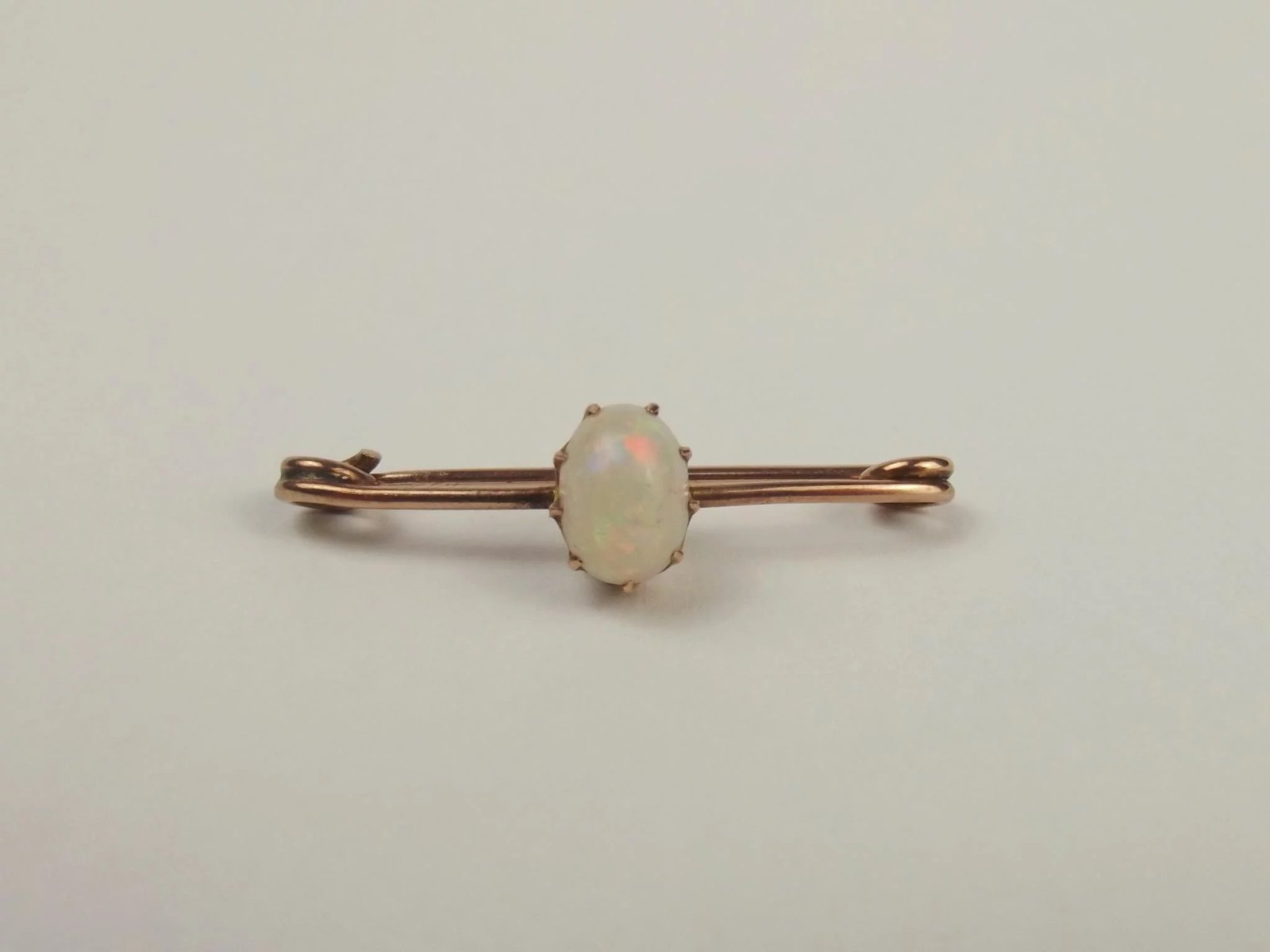 9ct Rose Gold Opal Pin Brooch