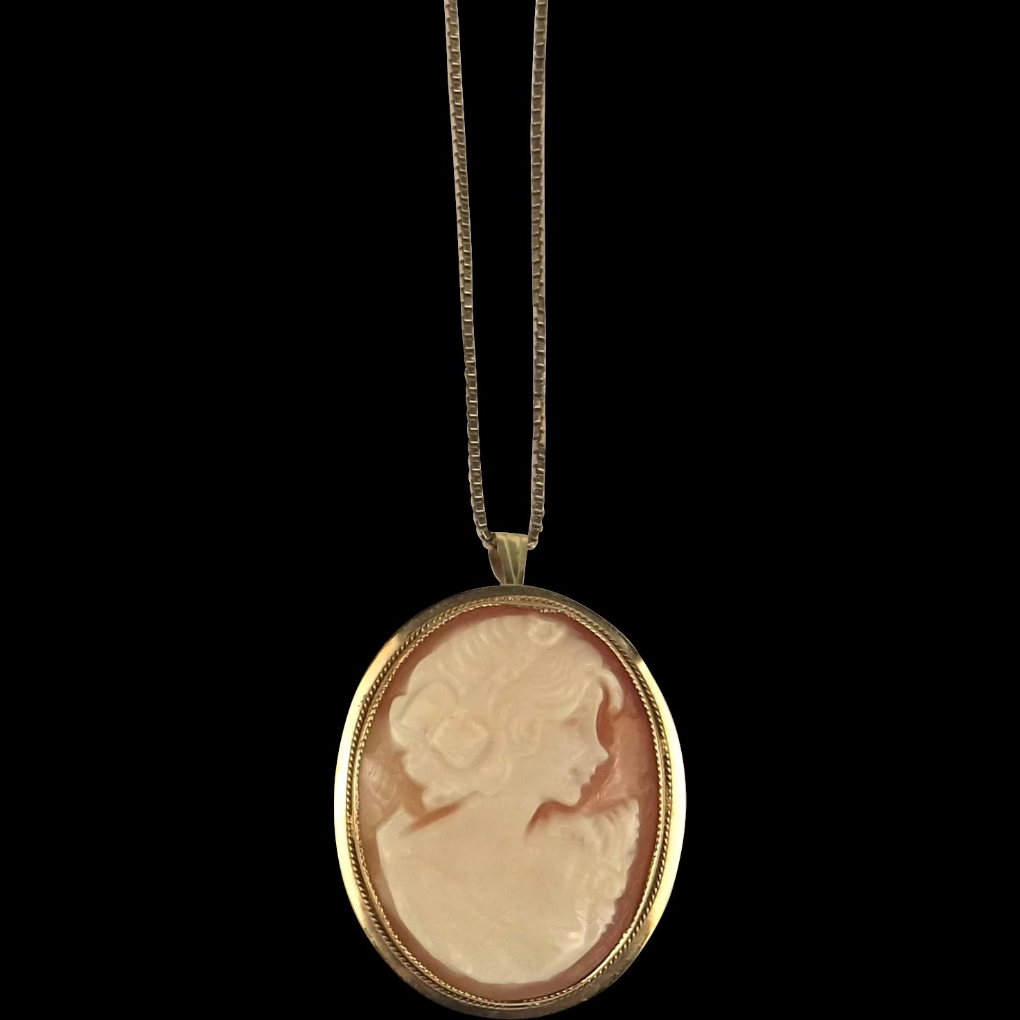 9ct Yellow Gold Cameo Necklace/Brooch
