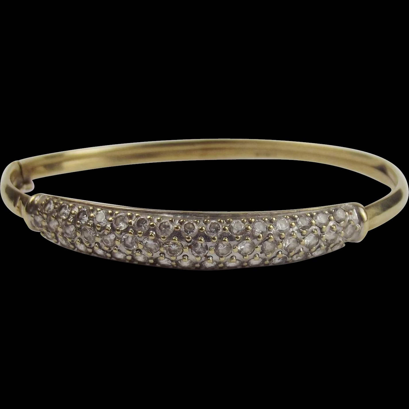 9ct Yellow Gold Cubic Zirconia Bangle