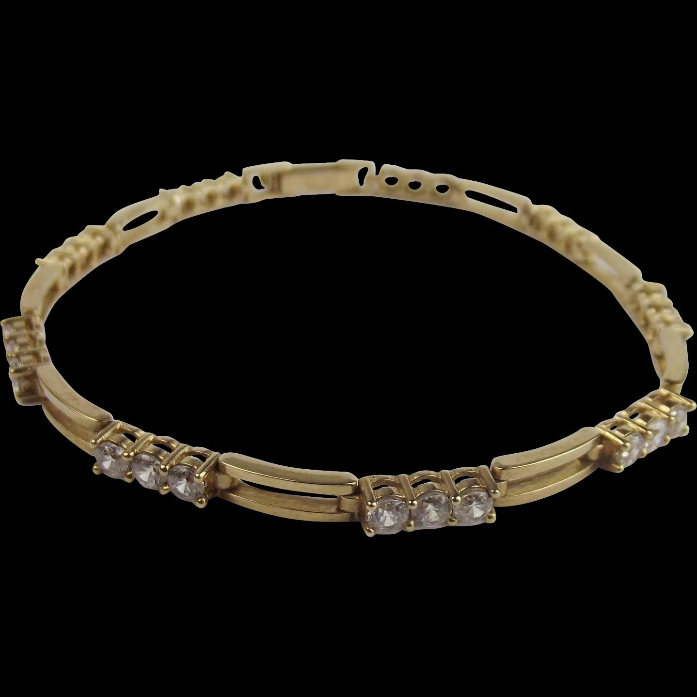 9ct Yellow Gold & Cubic Zirconia Bracelet