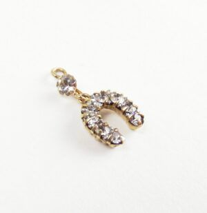9ct Yellow Gold Cubic Zirconia Horse Shoe Pendant