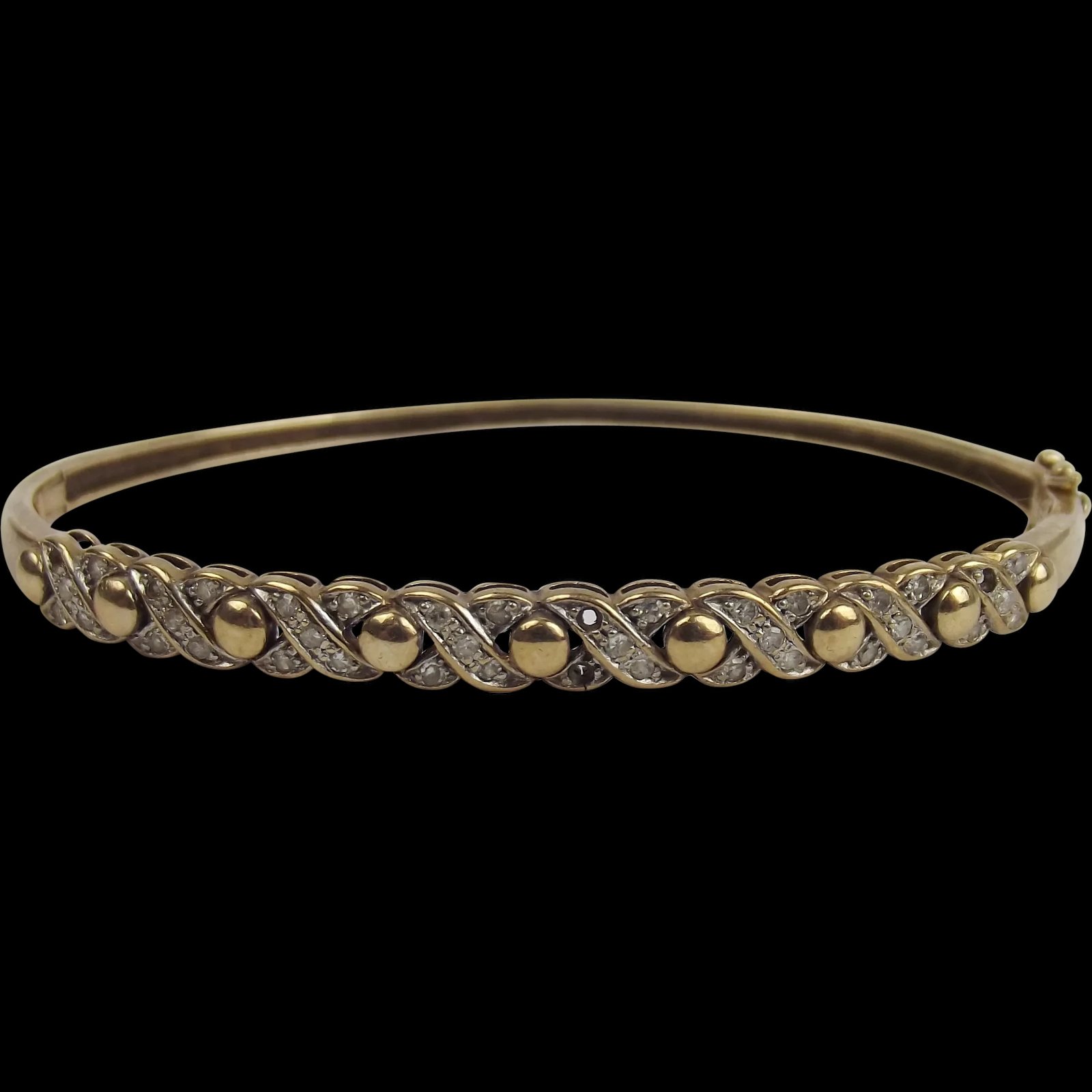9ct Yellow Gold Diamond Bangle