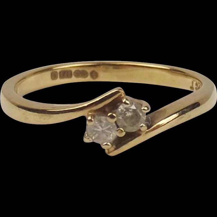 9ct Yellow Gold Diamond Ring UK Size N US 6 ½