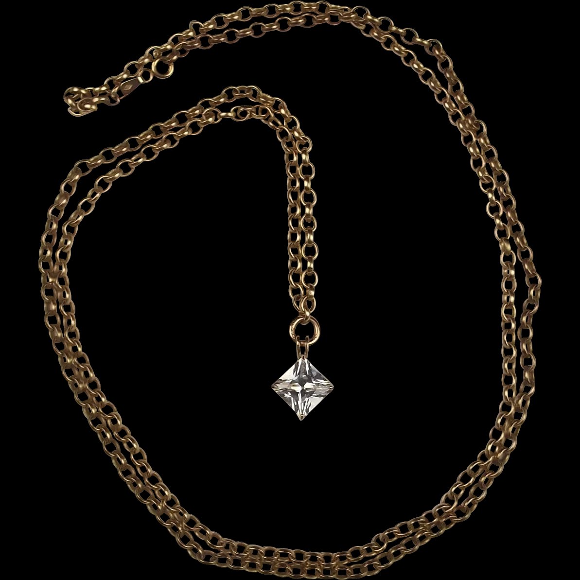 9ct Yellow Gold Necklace With Cubic Zirconia Pendant