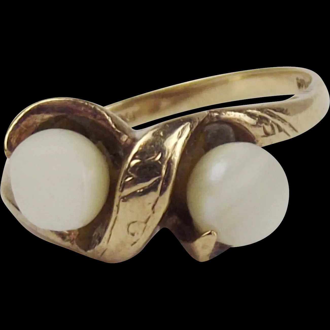9ct Yellow Gold Pearl Ring UK Size P+ US 7 ¾