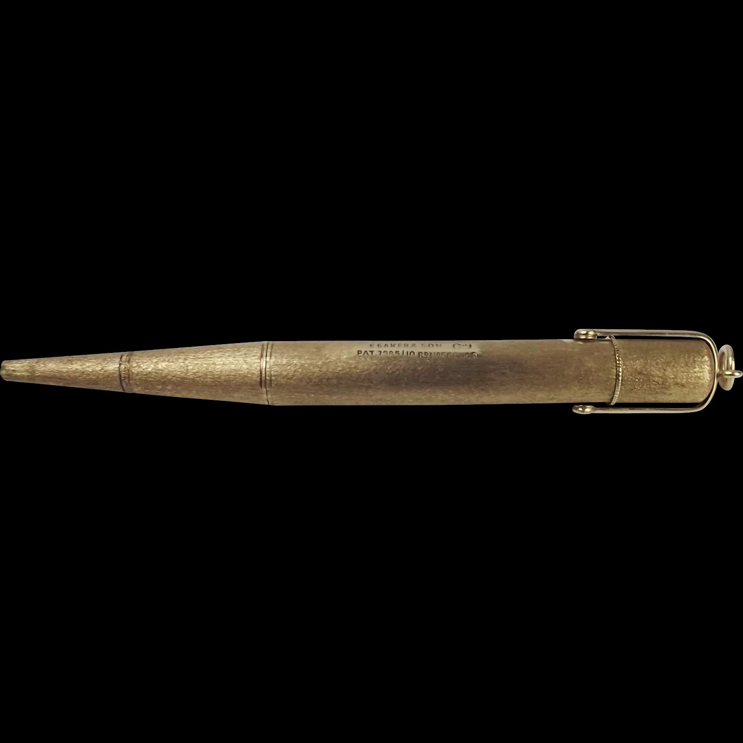 9ct Yellow Gold Propelling Pencil - E. Baker & Son Circa 1910