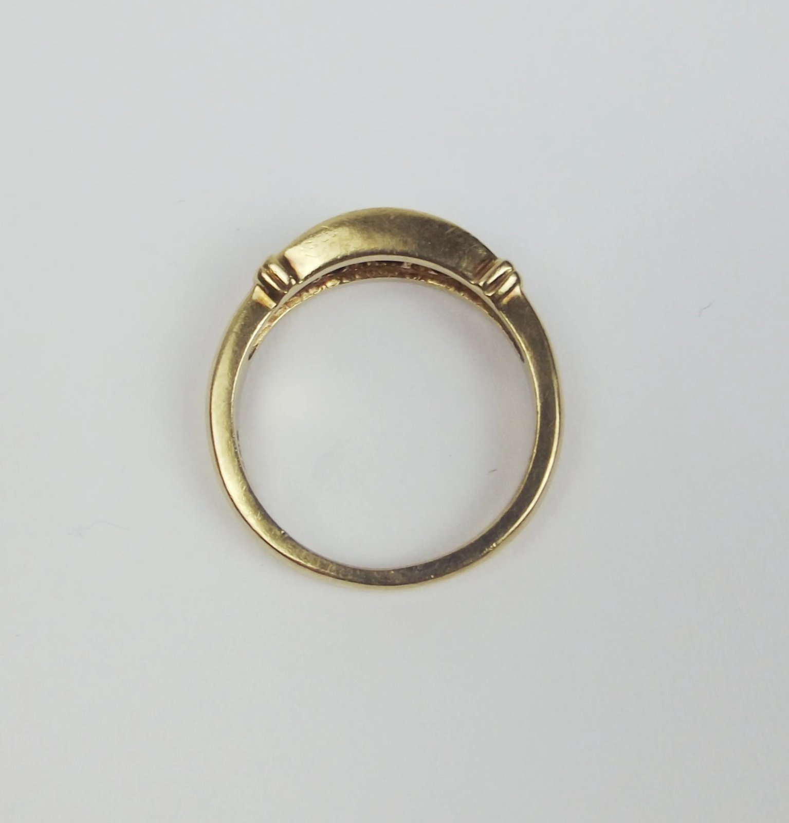 9ct Yellow Gold Sapphire & Diamond Ring UK Size N+ US 6 ¾ - Image 3