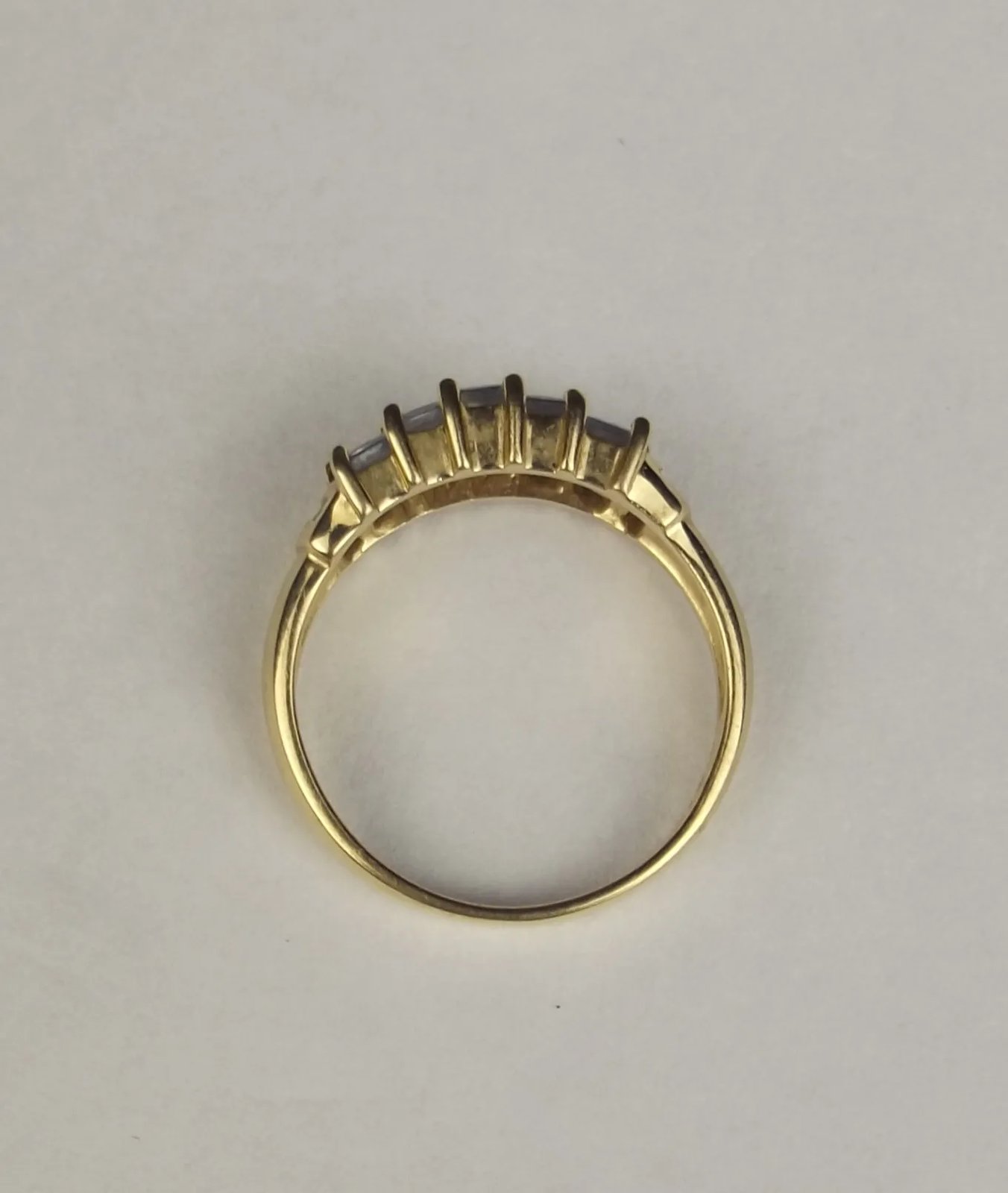 9ct Yellow Gold Topaz & Diamond Cluster Ring UK Size N US 6 ½