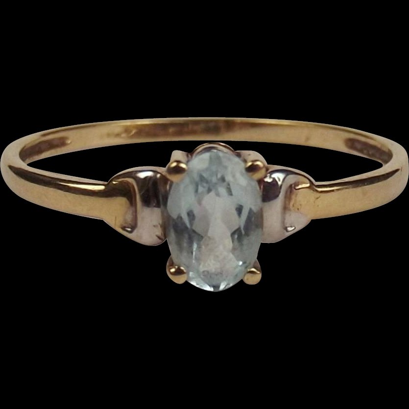 9ct Yellow Gold Topaz Ring UK Size O US 7