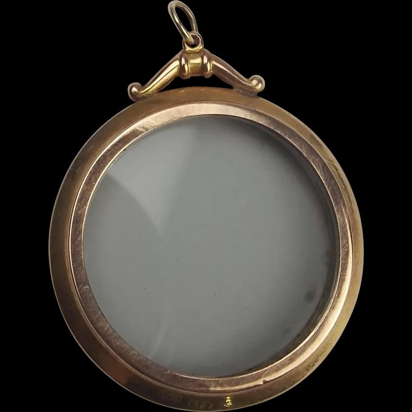 9ct Yellow & Rose Gold Double Faced Open Locket Pendant