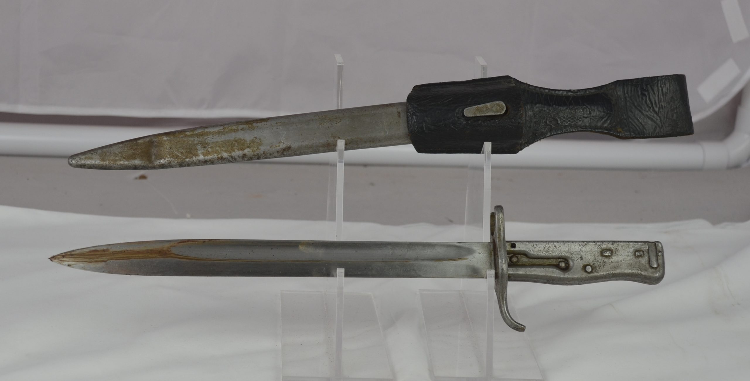 WW1 Rare Model Ersatz Gew98 Bayonet By F Koeller & Son Incl Frog & Scabbard
