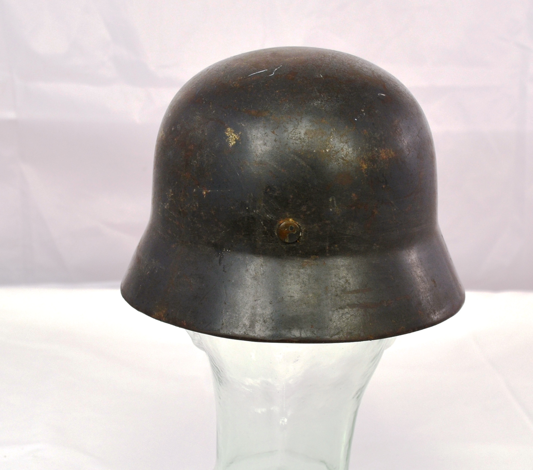German WW2 Original M35 Double Decal Luftwaffe Helmet - Image 4