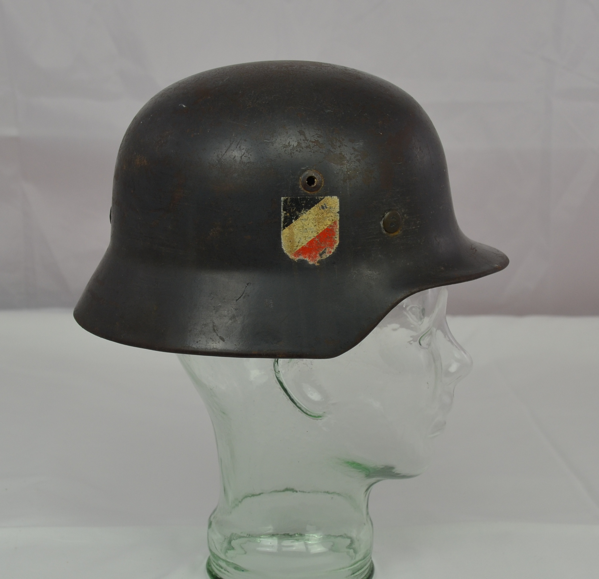 German WW2 Original M35 Double Decal Luftwaffe Helmet