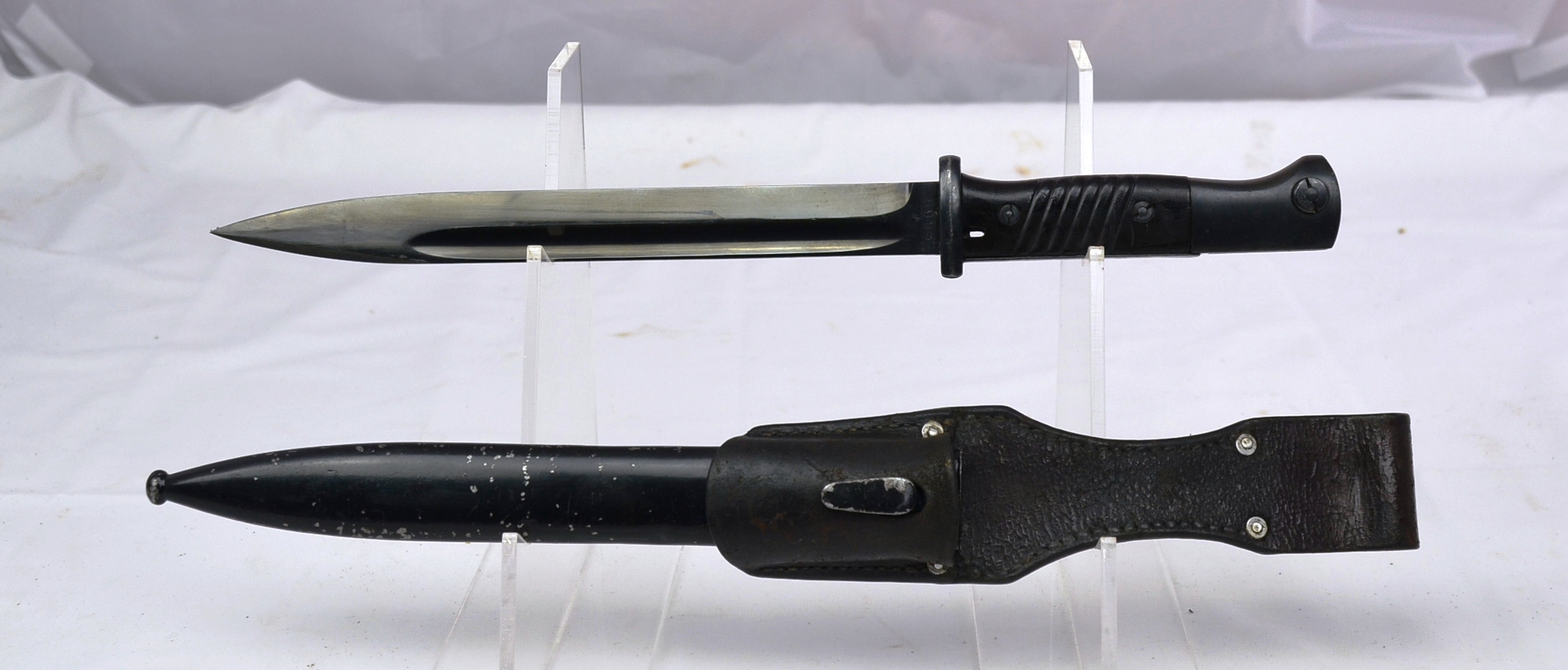 WW2 German K98 Bayonet With Perfect Horster Blued Blade Including Scabbard And Frog