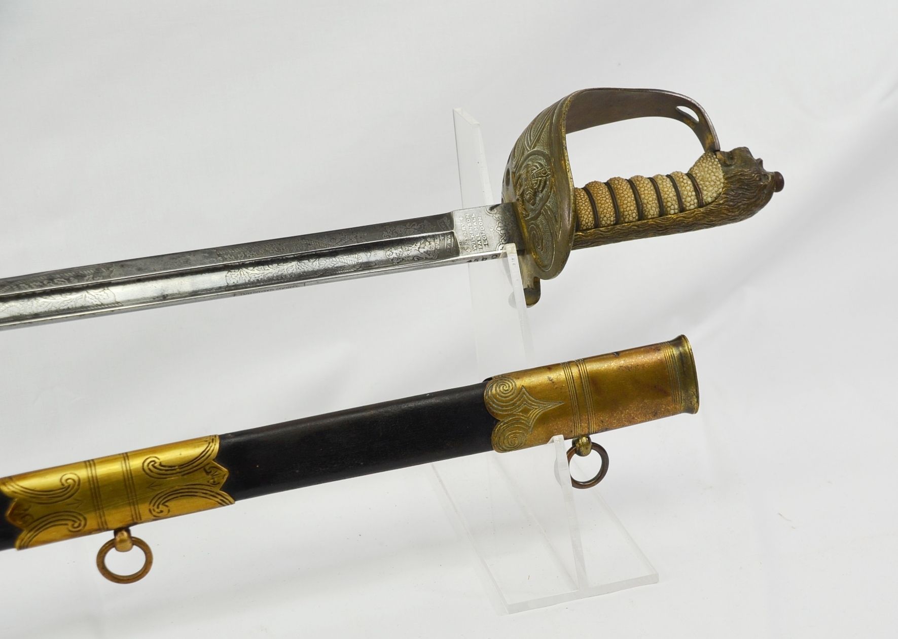 A Post 1902 Royal Naval Officer’s Sword And Scabbard With Serial No - Image 7
