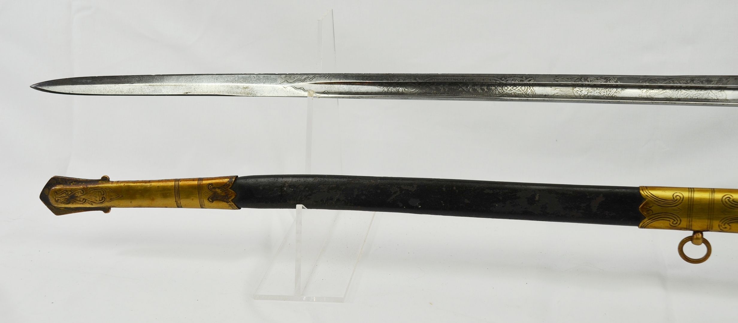 A Post 1902 Royal Naval Officer’s Sword And Scabbard With Serial No - Image 8