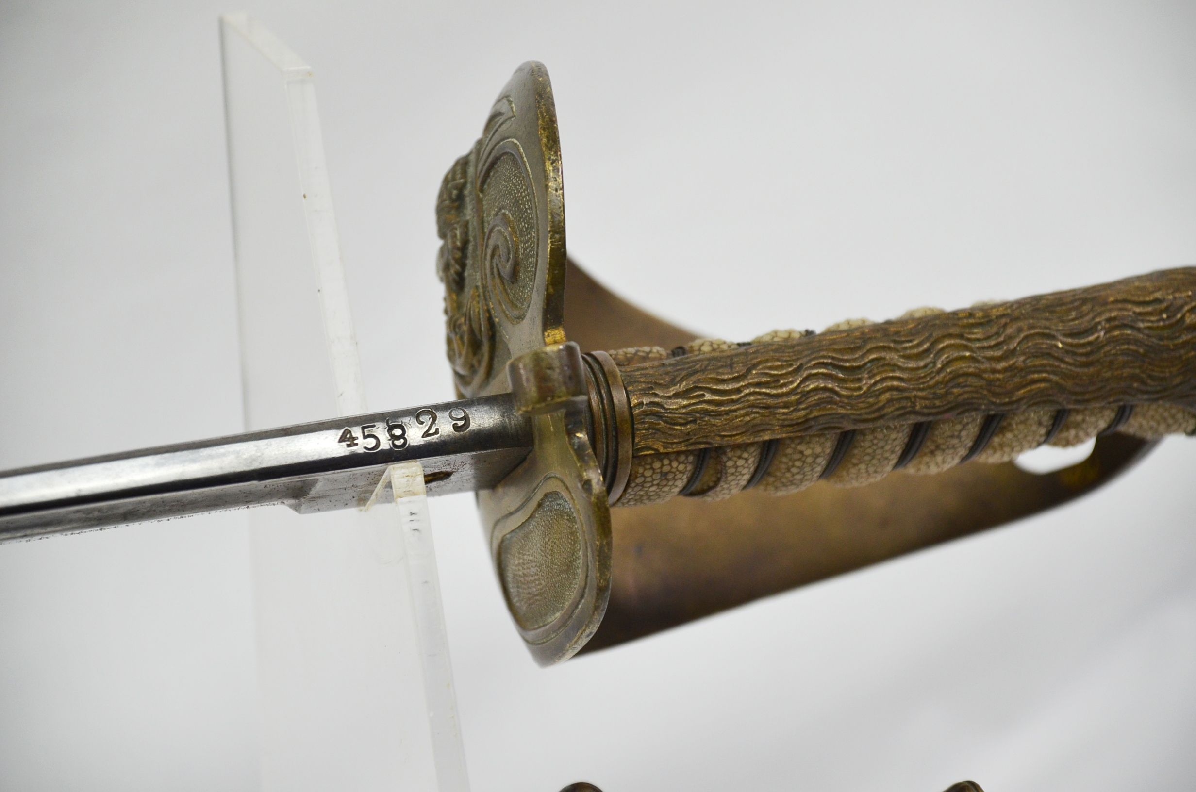A Post 1902 Royal Naval Officer’s Sword And Scabbard With Serial No - Image 9