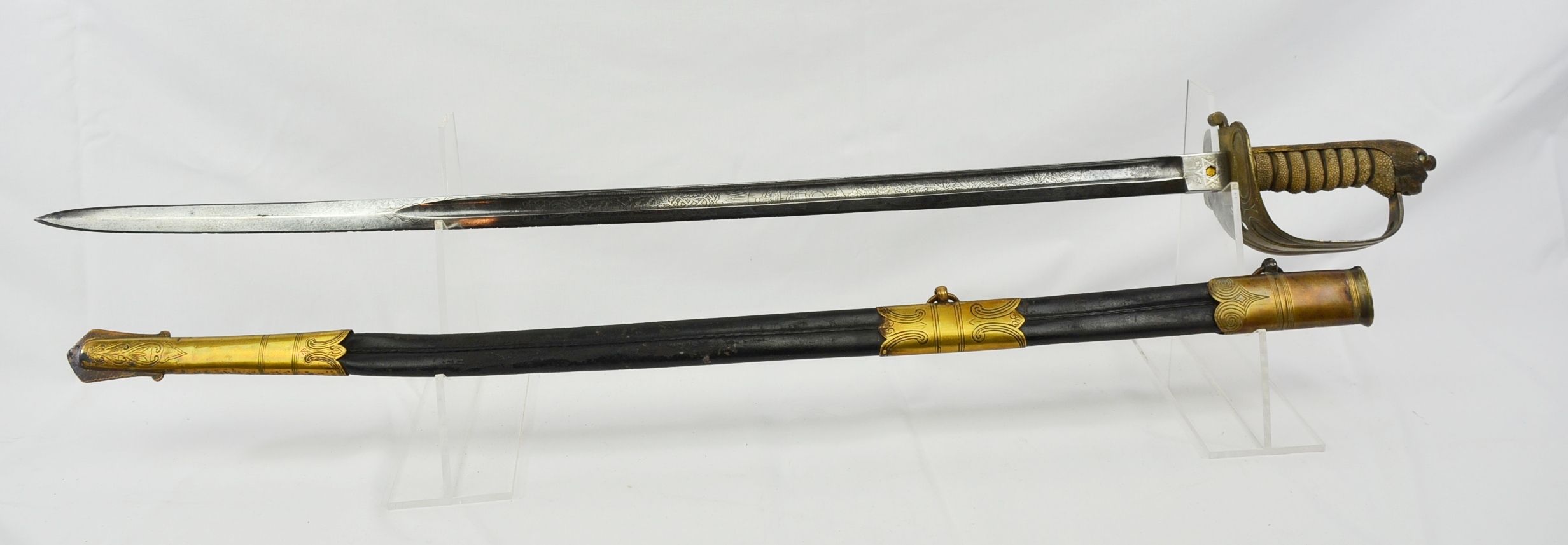 A Post 1902 Royal Naval Officer’s Sword And Scabbard With Serial No - Image 11