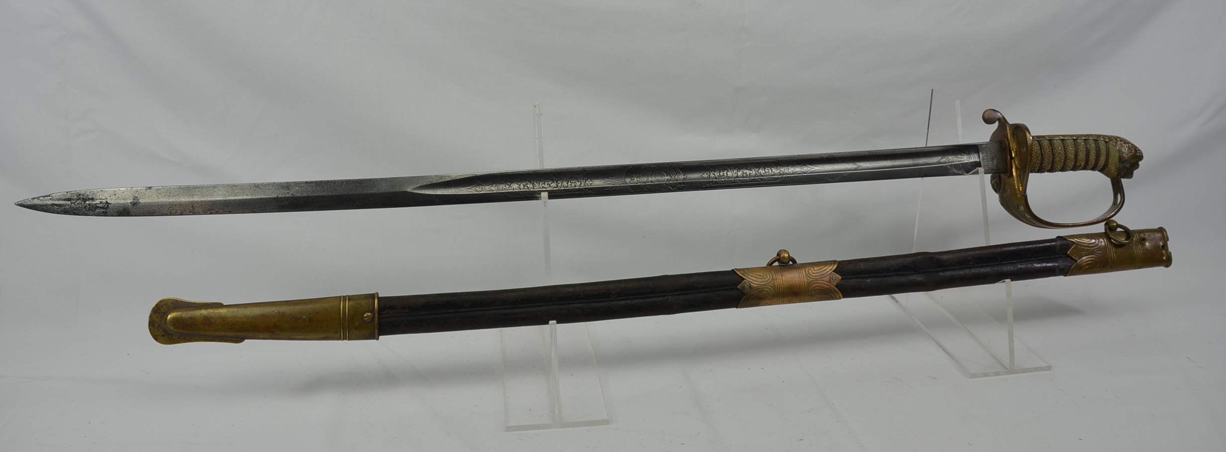 Victorian Naval Officers 1827 Pattern Sword A Scabbard With serial No circa 1870