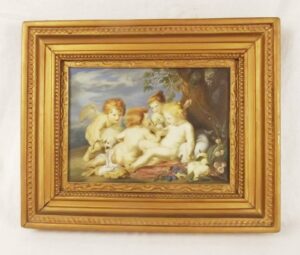 Allegory Infant Christ & John The Baptist Gouache On Parchment Bernard Lens 1723