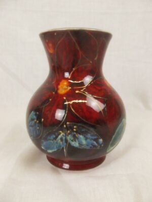 Anita Harris Vase Hand Painted With Flowers