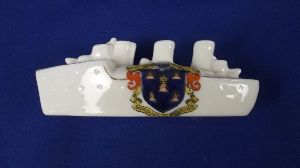 Arcadian Crested China Model Of A Battleship, Borough Of Reading - Image 6