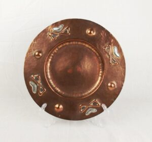 Arts And Crafts Copper & White Metal Dish