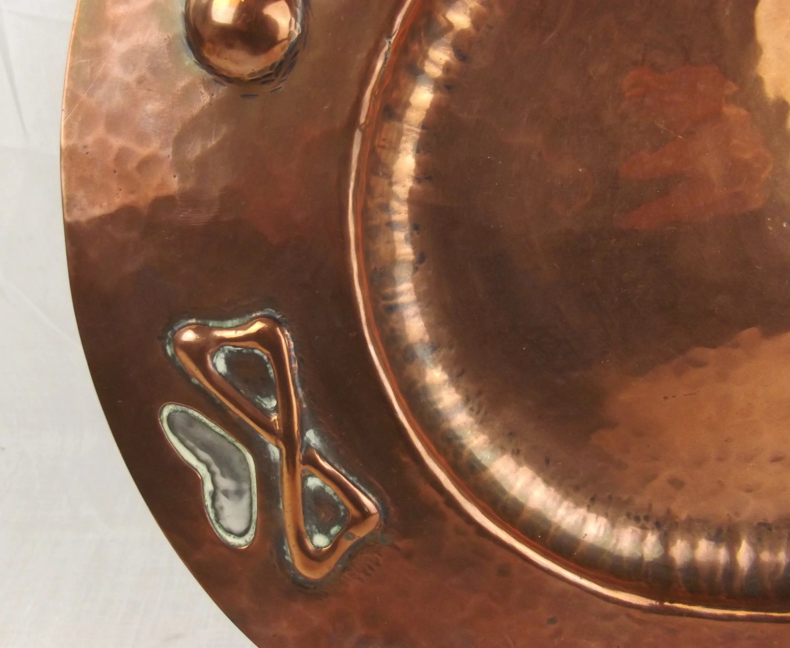 Arts And Crafts Copper & White Metal Dish - Image 3